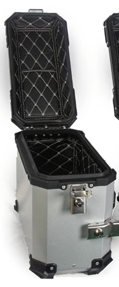 Side Cases - Black Hard Saddlebags for Motorcycle & Scooter Trunk, 38L Universal Motorcycle Case Panniers - Silver, Size A