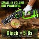Mini Chainsaw Cordless, 6 Inch Electric Chainsaw with 2 Battery, Handheld Battery Powered Chain Saw with Auto Oiler, Garden Tools Saw for Wood Cutting Tree Cutter, Holiday Gifts for Men, Dad, Husband