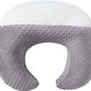 Upgraded Plus Size Nursing Pillow and Positioner for Breastfeeding and Bottle Feeding, Breast Feeding Pillows for Mom, Removable Nursing Pillow Cover (23.6 X 19.7 X 7.5 Inch, Rose Gray)