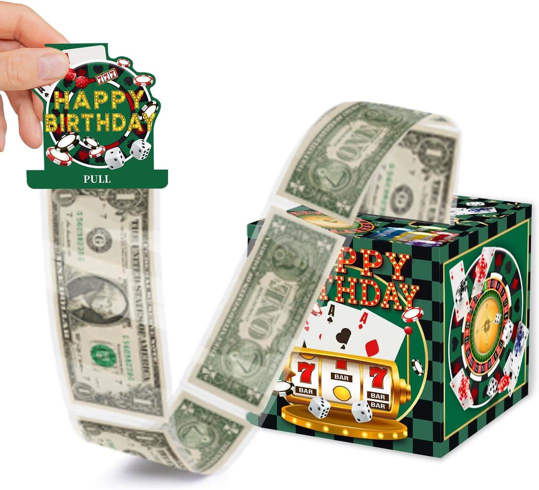 Casino Theme Party Decorations, 5" x 5" Poker Night Party Decorations, Casino Theme Birthday Decorations and Adult Party Favors, Green Birthday Party Favors for Men and Women
