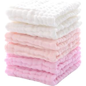 Cotton washcloths, face Cleaning Cloths,Bath Small Towels,6 Pack, 12x12 Inches