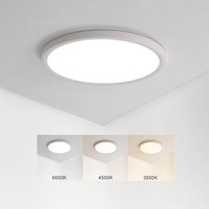 9 Inch LED Flush Mount Ceiling Light Fixture, 3500K/4500K/6000K Wall Switch Adjustable Ceiling Light,1800LM Ultra Thin Round White Lamp,18W Ceiling Lamp for Bedroom Kitchen Bathroom Living Room (White-9)