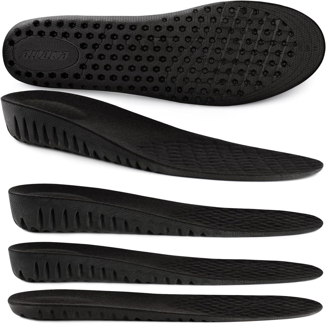 Ailaka Height Increase Insoles for Men Women, Honeycomb Shock Absorbing Cushion Insoles, Replacement Full Length Sports Shoe Height Inserts Height Elevation (Men 10.5-13.5 M/Women 12-15 M, Black, Heel Height: 3.5 Cm)