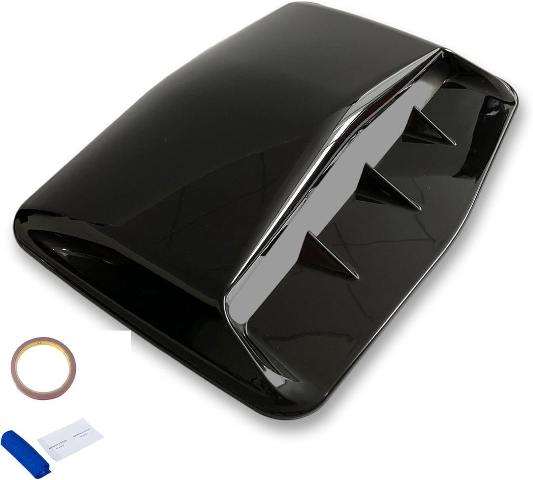 Hood Scoop Car Hood Vent Universal Air Intake Grille Inlet Trim Decor Cover Turbo Bonnet Vent Cover Accessory (Black)