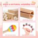 Baby Musical Instruments - Montessori Musical Toys for Toddlers 1-3, Wooden Percussion Instruments Set, Kids Preschool Educational Music Learning Toys, Birthday Gifts for Boys Girls (Pink)