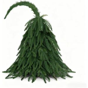 Tabletop Norfolk Pine Christmas Tree, 2FT Green Mini Artificial Christmas Tree with Norfolk Branch, Small Xmas Tree for Christmas Holiday Indoor Decoration