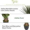 Nearly Natural 4ft Artificial Spiked Agave Plant, Faux Succulent Greenery for Indoor Decor