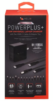 Helix 65W Universal USB-C Laptop Charger Power Adapter (ETHNBC65U) Black