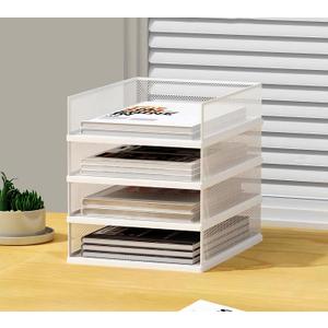11x17 Metal Paper Sorter,Stackable Letter Tray(A3,White,Vertical, 4 Tier)
Letter/Legal Size Paper Shelf, A3 Document Holder, Storage Rack, Office Supplies, Desk Accessories & Workspace Organizer