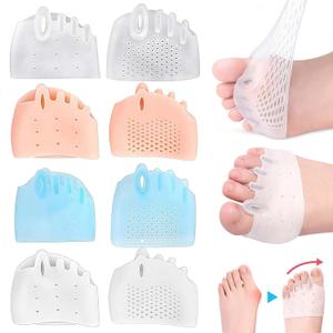 Toe Separators for Women & Men, Adjustable Bunion Corrector Cushion, Soft & Breathable, for Mortons Neuroma, Blisters, Diabetic Feet, Hammer Toe, 4 Pairs