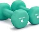 Yes4All Neoprene Coated Dumbbell Hand Weight Sets of 2, Anti-roll, Anti-Slip, Hexagon Shape (5 lbs (Pair), Dark Green)