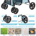 Double Pet Stroller for Dogs and Cats with 2 Detachable Carrier, Quick-Folding Dog Stroller for Medium Small Dogs Cats, 4 Wheels, Light Blue