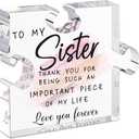 Sister Gifts from Sister - Unique Sister Birthday, 5 inchX 5 inch Acrylic Puzzle-Shaped Plaque Desk Decorations Present for Sister 