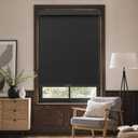 GENIMO Cordless Blackout Roller Shades, 39" W X 72" H, Textured Black