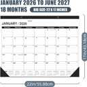 Desk Calendar 2026(January 2026 - June 2027)2026 Desk Calendar Large 22 x172026 Calendar,Classic Black,Large Calendar 2026-2027 with Plastic Cover