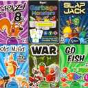 Regal Games Card Games for Kids - Go Fish, Crazy 8's, Old Maid, Slap Jack, Garbage Monster, War - Simple & Fun Classic Family Table Games -(6 Set) (Original 6 Pack)