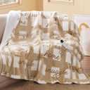 Bedsure Christmas Heated Blanket Throw - Soft Flannel Sherpa Electric Blanket with Pet Pattern, Heated Throw as a Gift, with 6 Heating Levels, 4 Time Settings, and 3-Hour Auto-Off (50x60 inches) (01 - Caring Thought)