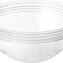 Prestee 4 Pack Clear Plastic Serving Bowls 150 Oz - Large Round Punch Bowl and Plastic Bowls for Parties, Salads, Chips, and Catering - Durable Disposable Serving Bowl for Events and Buffets