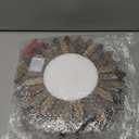 Honiway Boho Wall Decor Mirror 2 Pack 12 inch Rustic Wood Decorative Mirror for Room Decor Rustic Farmhouse Wall Decor for Bedroom Bathroom Living Room Entryway Tril Color