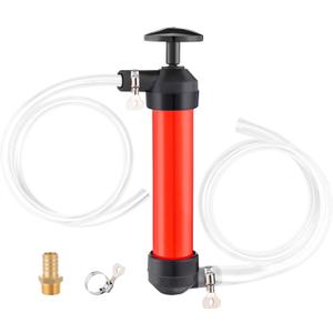 Hand Fuel Transfer Pump with Leakproof Clamps - Versatile Manual Siphon for Gasoline, Oil, Diesel, Antifreeze, Emergency Use for Car/Lawn Mower/Motorcycle/RV, Includes 3/4" NPT Brass Connector
