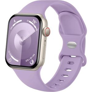 Sport Band Compatible with Apple Watch Band 44mm 45mm 46mm 40mm 42mm 38mm 41mm 49mm, Soft Silicone Waterproof Replacement Strap for iWatch Watch Series 11 10 9 8 7 6 5 4 3 2 1 SE Ultra Women Men (Lavender)