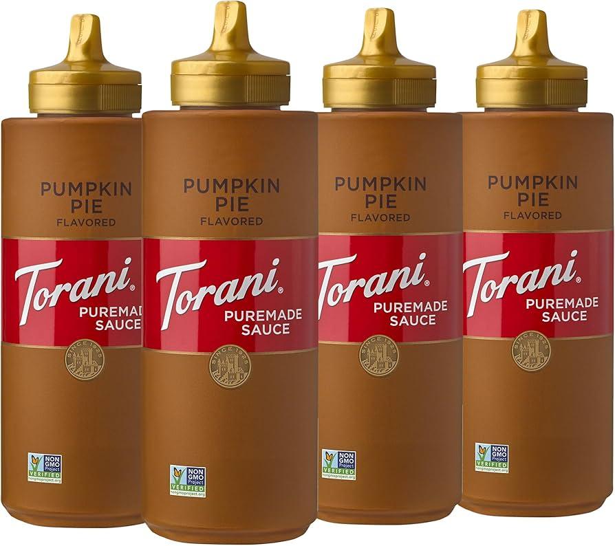 Torani Puremade Sauce, Pumpkin Pie, 16.5 Ounces (Pack of 4) EXP. 05/15/2026