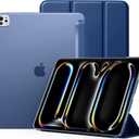 Compatible with iPad Pro 13 Inch Case M5 2025/ M4 2024, for iPad Pro 13 Case with Slim Hard Translucent Shell Back, Trifold Stand Smart Cover, Auto Wake/Sleep,Navy Blue