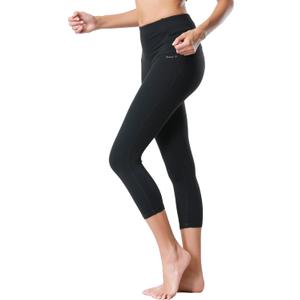 Dragon Fit Compression Yoga Pants Power Stretch Workout Leggings with High Waist Tummy Control (Large, Black/Capri)