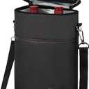 opux 2 Bottle Wine Carrier Tote, Insulated Leakproof Wine Cooler Bag, Wine Travel Bag Tote for Picnic BYOB Beach, Portable Wine Bottle Carrying Case, Gift for Wine Lover Women Men Christmas, Black