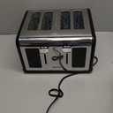 Mecity 4 Slice Toaster with Touch Screen Control, 4 Wide Slots, Stainless Steel Smart Bread Toaster for Bagels, Muffins, Waffles, Dual Control Panel, Timer, Defrost, Reheat, 120V 1650W