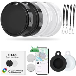 Air Tracker Tag,Bluetooth Tracker for Android,Work with Google Find Hub Device App (Android Only),IP65 Waterproof Luggage Tracker,Smart Tags for Luggage,Wallet,Bags,Keys