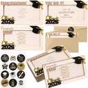 6 Set Graduation Money Holder 2026 Wooden Money Holder with Envelope Class of 2026 Congrat Grad Card Sleeve for Seniors High School College Graduation Gift Cash Box for Party Supplies(Black)