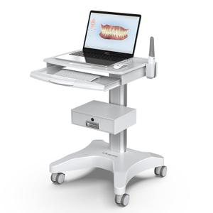 Medical Trolley Cart with Laptop Tray and Oral Scanner Holder, Mobile Workstation on Wheels with a Drawer for Hospital Dental Clinics Beauty Salons (OC-3)
