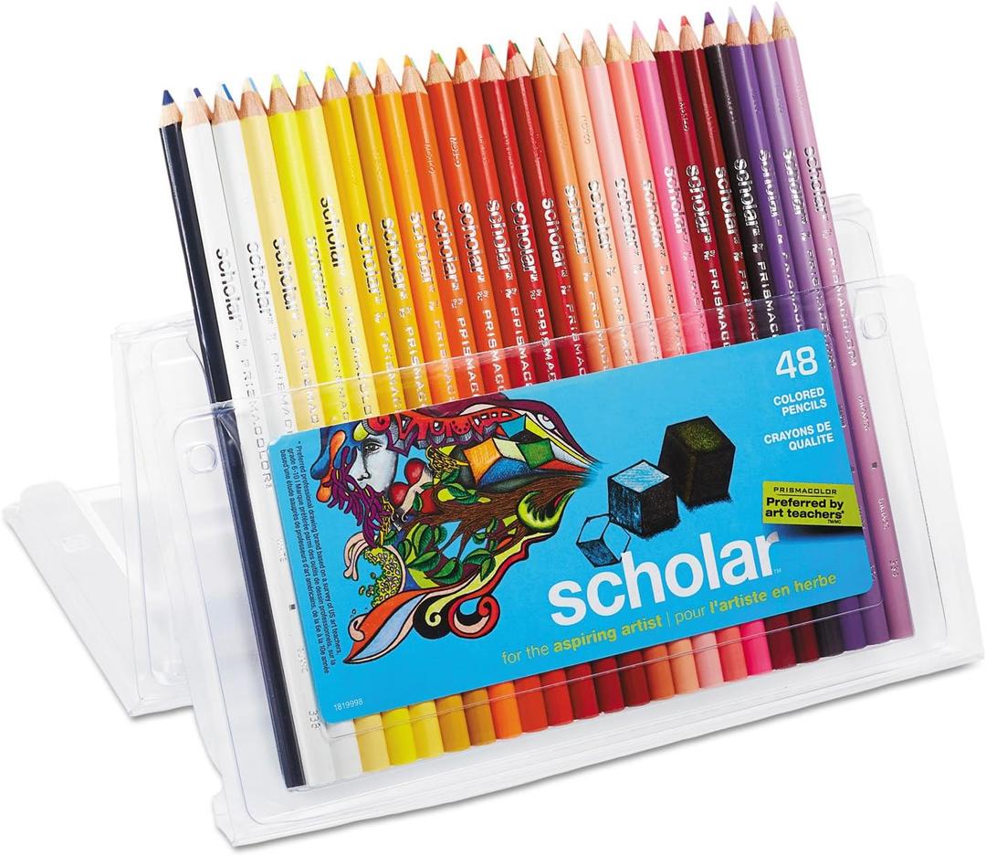 Prismacolor Scholar Colored Pencils, 48 Count - Vibrant Colors, Art Supplies, Drawing, Coloring, For Beginner Artists