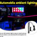 Car LED Ambient Light, Ambient Lighting, Floor Lights, Footwell Lighting for Car, Wear-Resistant and Durable, Easy to Install, Suitable for Most Models (Blue, Cigarette Lighter+24LED)
