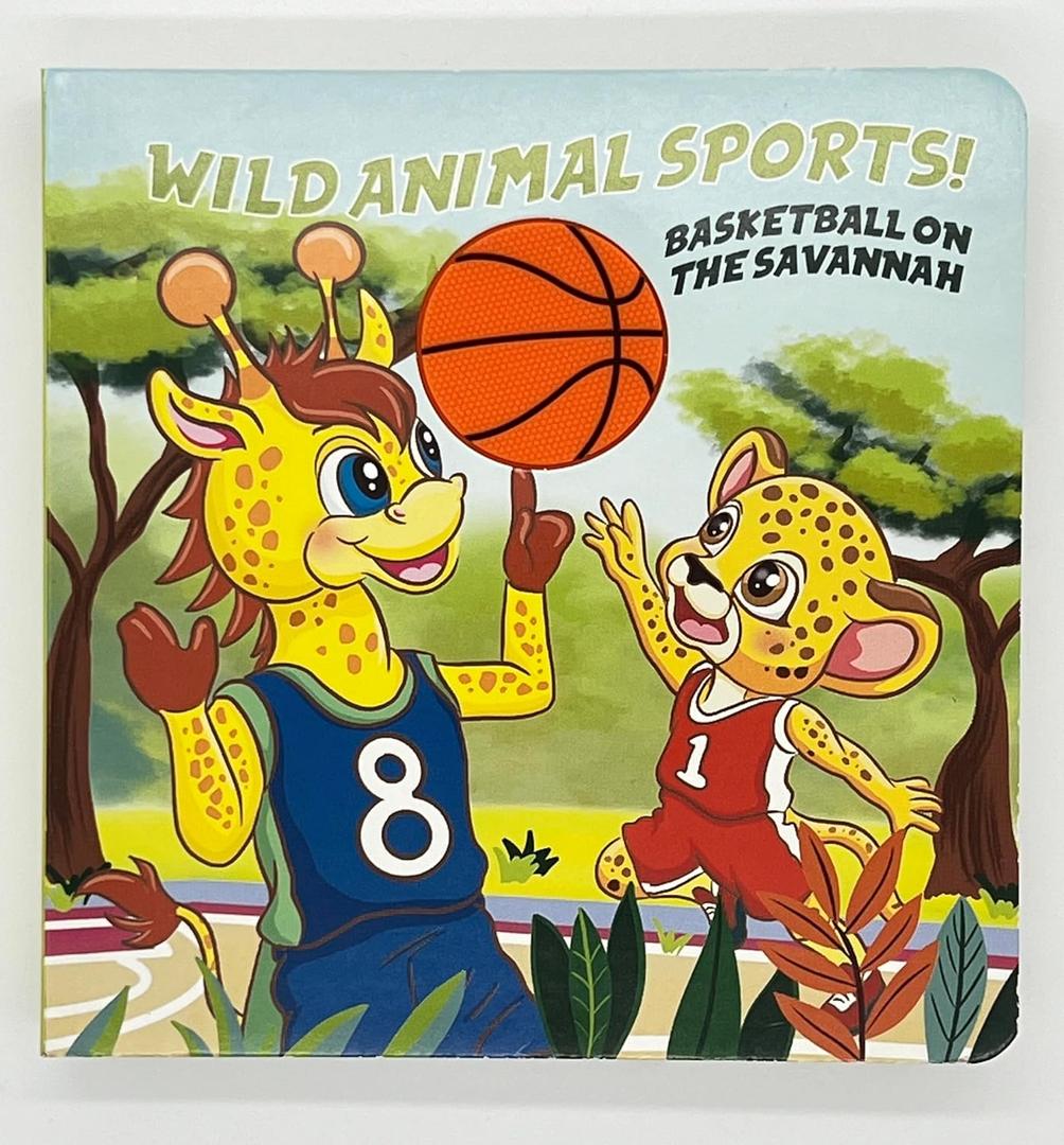 Wild Animal Sports! Basketball on the Savannah board book for babies and toddlers