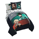 Jay Franco Kids Comforter Set Includes Sheets and Pillow Covers  Soft and Cozy Bed Set for Stylish Room Decor, Black  My Hero Academia, 5 Piece Twin Size Bedding