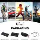 Bevi Square Polarized Sunglasses UV 400 Protection with TR90 Lightweight Frame Glasses for Women Men (Black)