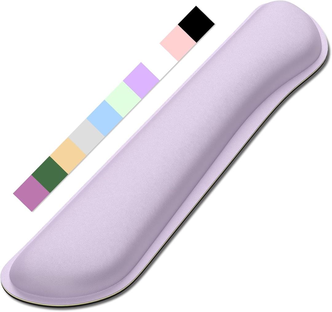 Dapesuom Enlarge Keyboard Wrist Rest, Cute Memory Foam Keyboard Wrist Cushion for Computer Desk Mats Support, Typing Pain Relief Ergonomic Mouse Pad Rests with Non-Slip Base for Gaming, Laptop, Purple (17 x 3.6 x 1 inches)