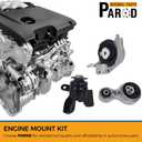 PAROD 3PCS Engine Motor Mount Transmission Fit for Ford Fusion 2010-2012, Mercury Milan 2010-2011 2.5L L4 Gas Automatic Trans Replace#A4431 A5556 A5740