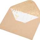 50 Pack Invitation Card - Elegant Greeting Cards You are Invited in Gold Foil Letters for Wedding, Bridal Shower, Baby Shower, Birthday Invitations - 52 Kraft Envelopes Included - 4" x 6"