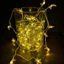 Whimsigoth Star and Moon Decor String Lights, Indoor Bedroom Classroom Dorm Patio Party Wedding Decor, Warm White Plug or Battery (30ft Plug-in)