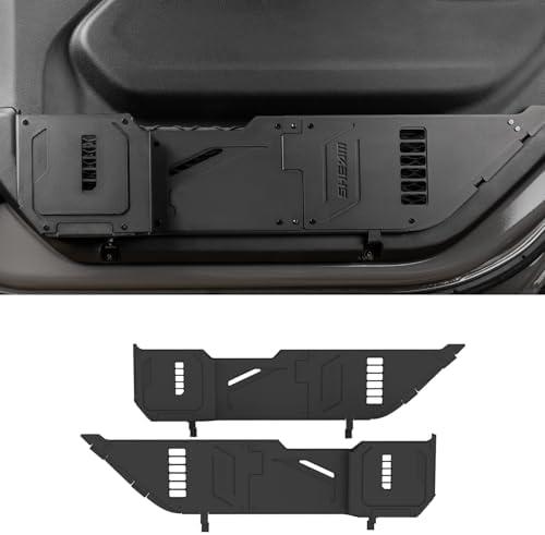 SHEAM Metal Front Door Pocket Storage Box Compatible with 2018-2025 Jeep Wrangler JL 2/4 Door 4XE Gladiator JT, Car Side Insert Organizer Box Interior Accessories Replaces Weak Saggy Net - 2PCS