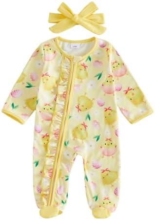 Kuriozud Newborn Baby Girl Boy Footie Romper One Piece Jumpsuit Sleeper Infant Clothes 0-3 Months