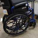 Drive Medical Blue Streak Lightweight Foldable Wheelchair for Adults, Seniors, and Disabled - Swing-Away Elevating Leg Rests and Flip-Back Padded Arms - Black/Blue (20 Inch)