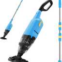 Cordless Pool Vacuum for Above Ground Pool - Rechargeable Pool Vacuum Cleaner with 69" Telescopic Pole, 20 GPM Suction, 90 Min Runtime, Ideal for Spas, Hot Tubs, Pools, Leaves, Debris, Sand (Blue)