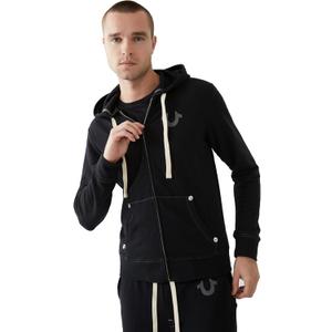True Religion Mens Buddha Logo Zip Hoodie  Hoodies for Men, Mens Fashion Hoodies & Sweatshirts (Large, Black)