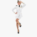 fun shack Boat Captain Costume for Women, Navy Sailor Outfit, Nautical Captain Attire, Perfect for Parties and Events, XXL
