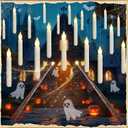 Homemory Hanging 20 Pcs Floating Candles with 2 Wand Remote and String, Flying Flameless LED Taper Candles Warm White Light, Battery Operated Window Candle for Halloween Christmas Party