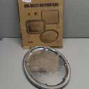 4-Pack 15.7" x 11.8" Large Silver Serving Trays for Party Set - Oval Floral Engraved Serving Platters, Wedding Birthday Mirror Tray for Valentine's Day, Food, Appetizer, Charcuterie, Cookies, Desserts